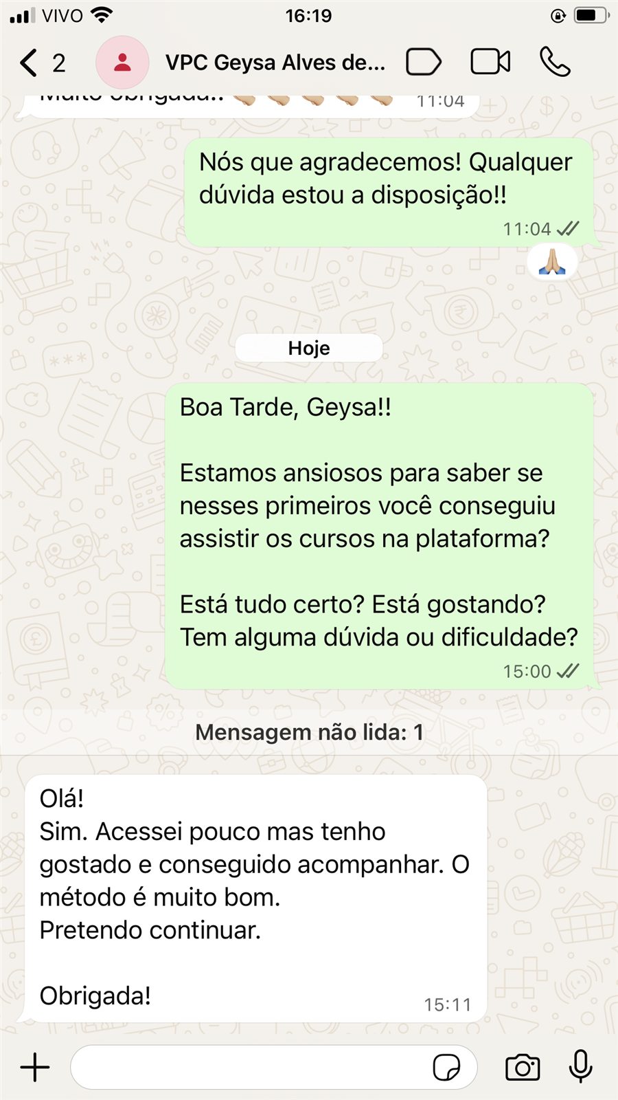 Depoimento de Geysa sobre o método do curso